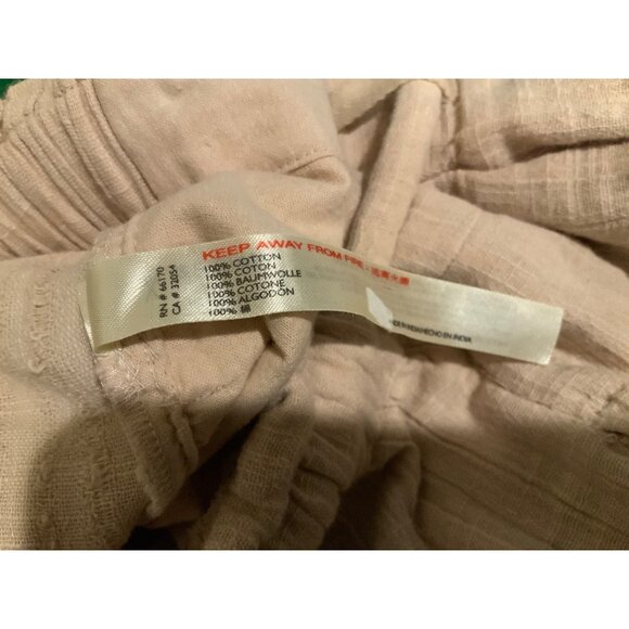 Free People Tan Relaxed Linen Belted Pants, Size S - Picture 7 of 7